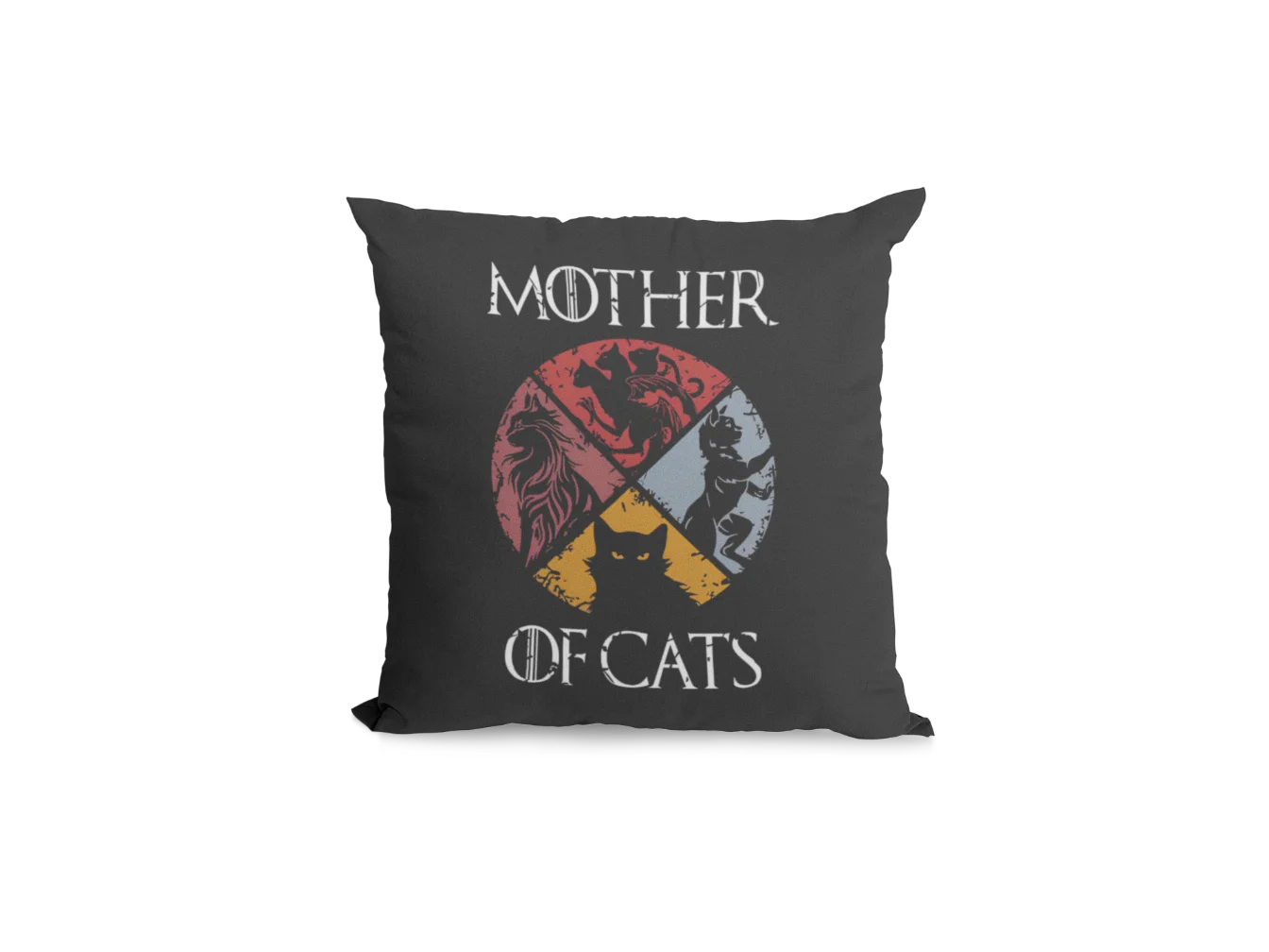 mother of cats black pillowcase for cat lovers