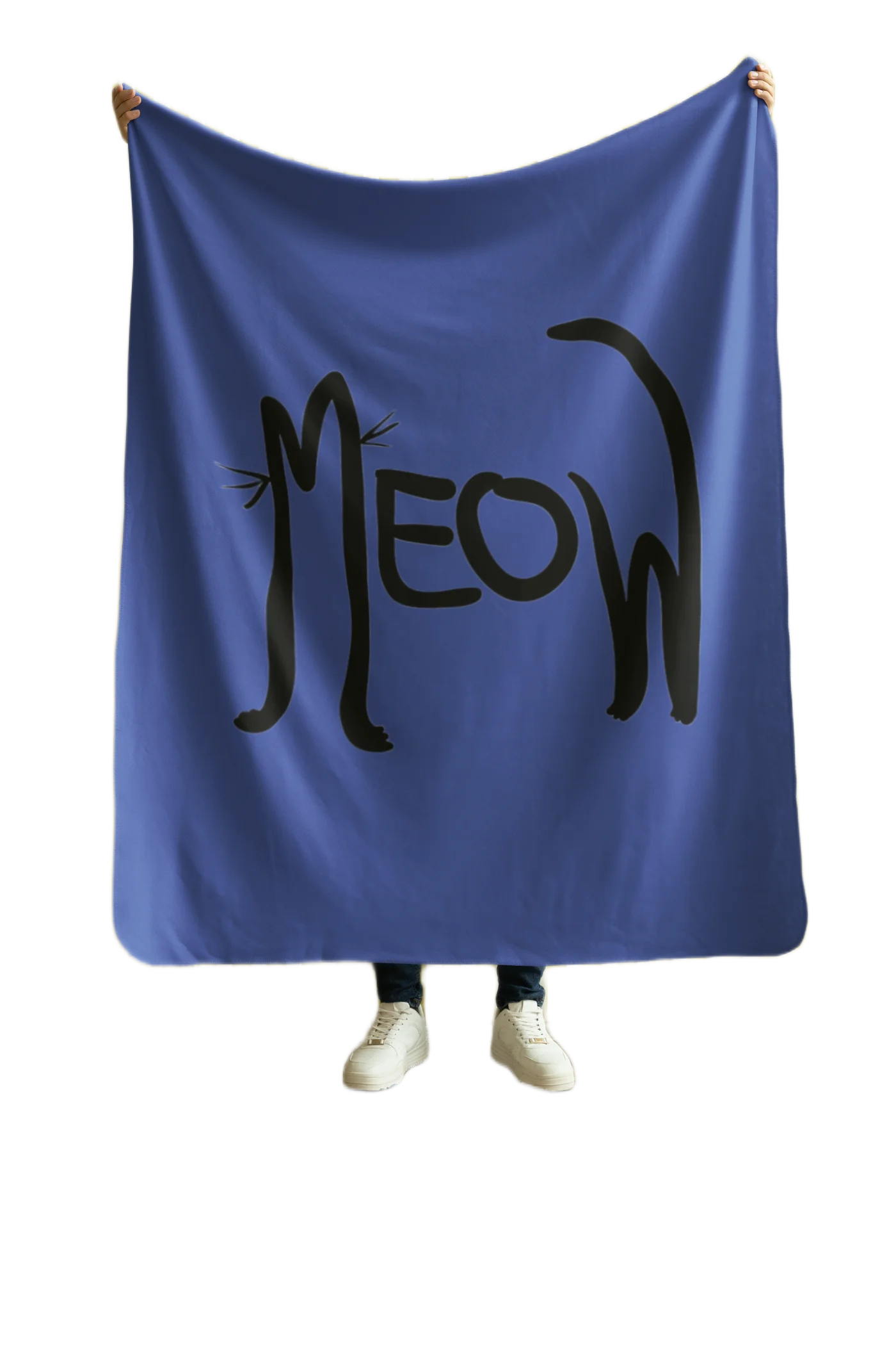 blue flannel blanket for black cat lovers