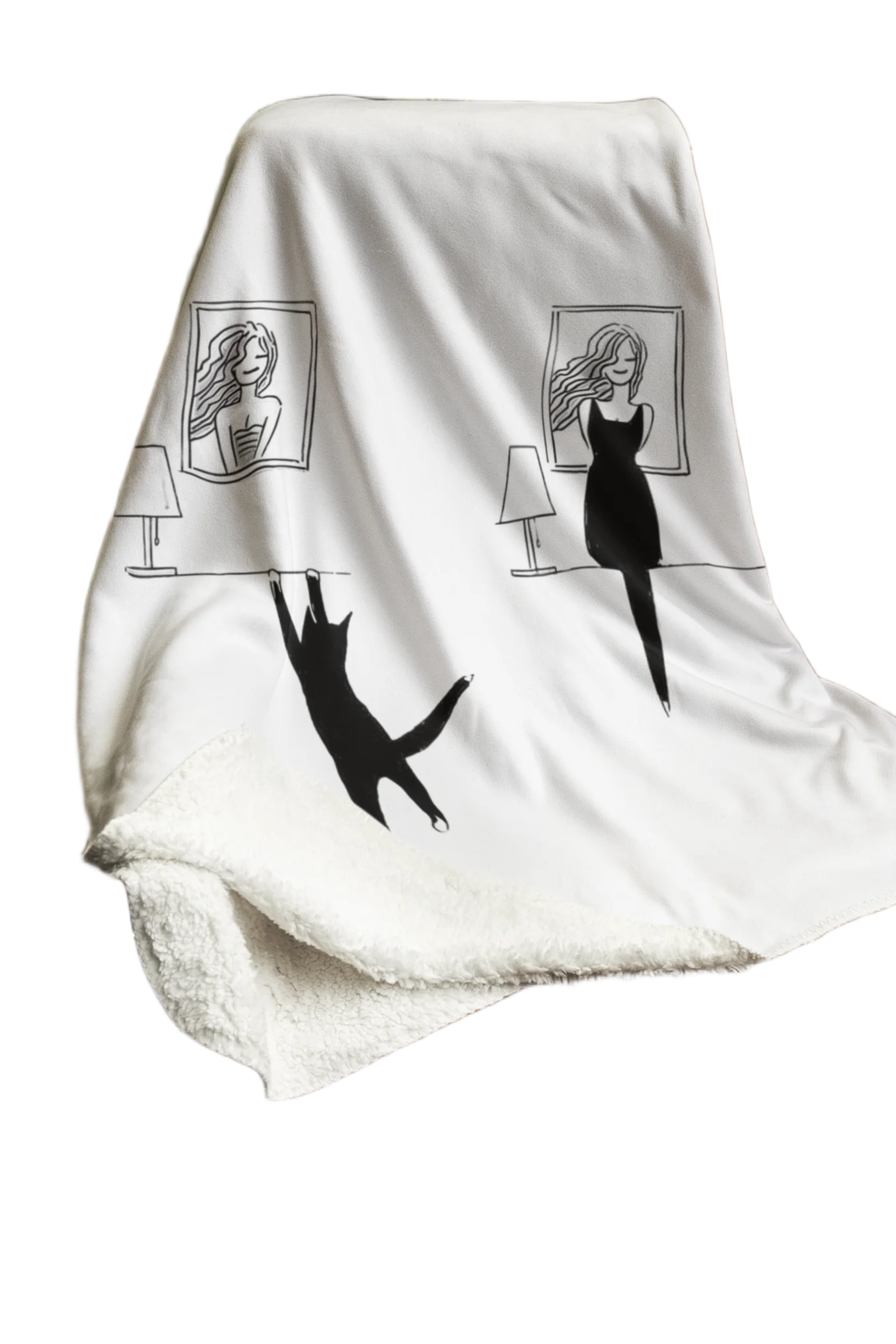 white flannel blanket for black cat lovers