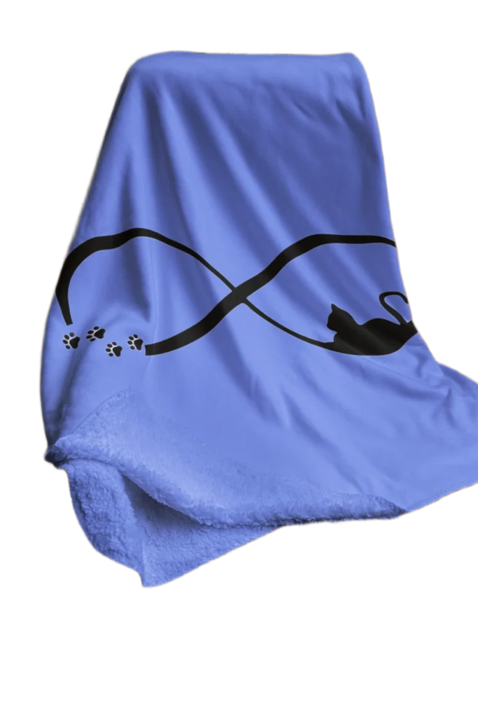 blue flannel blanket for black cat lovers