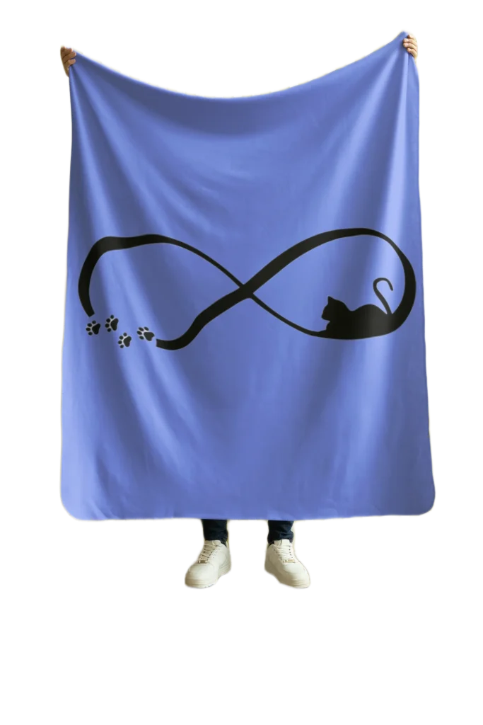 blue flannel blanket for black cat lovers