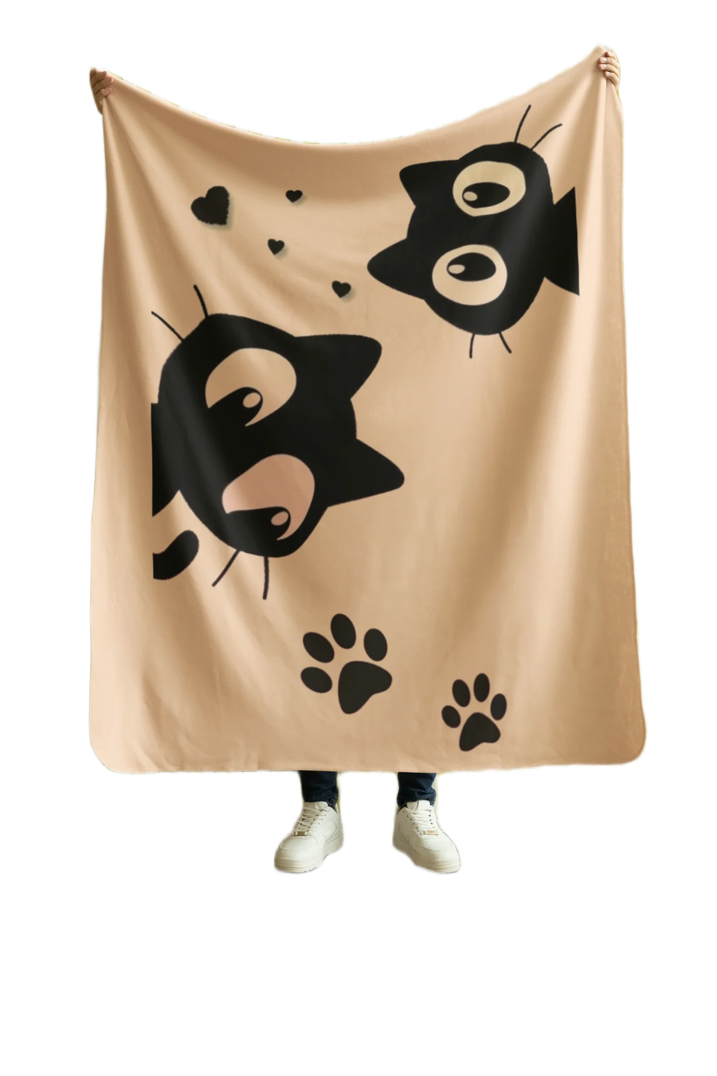 brown flannel blanket for black cat lovers
