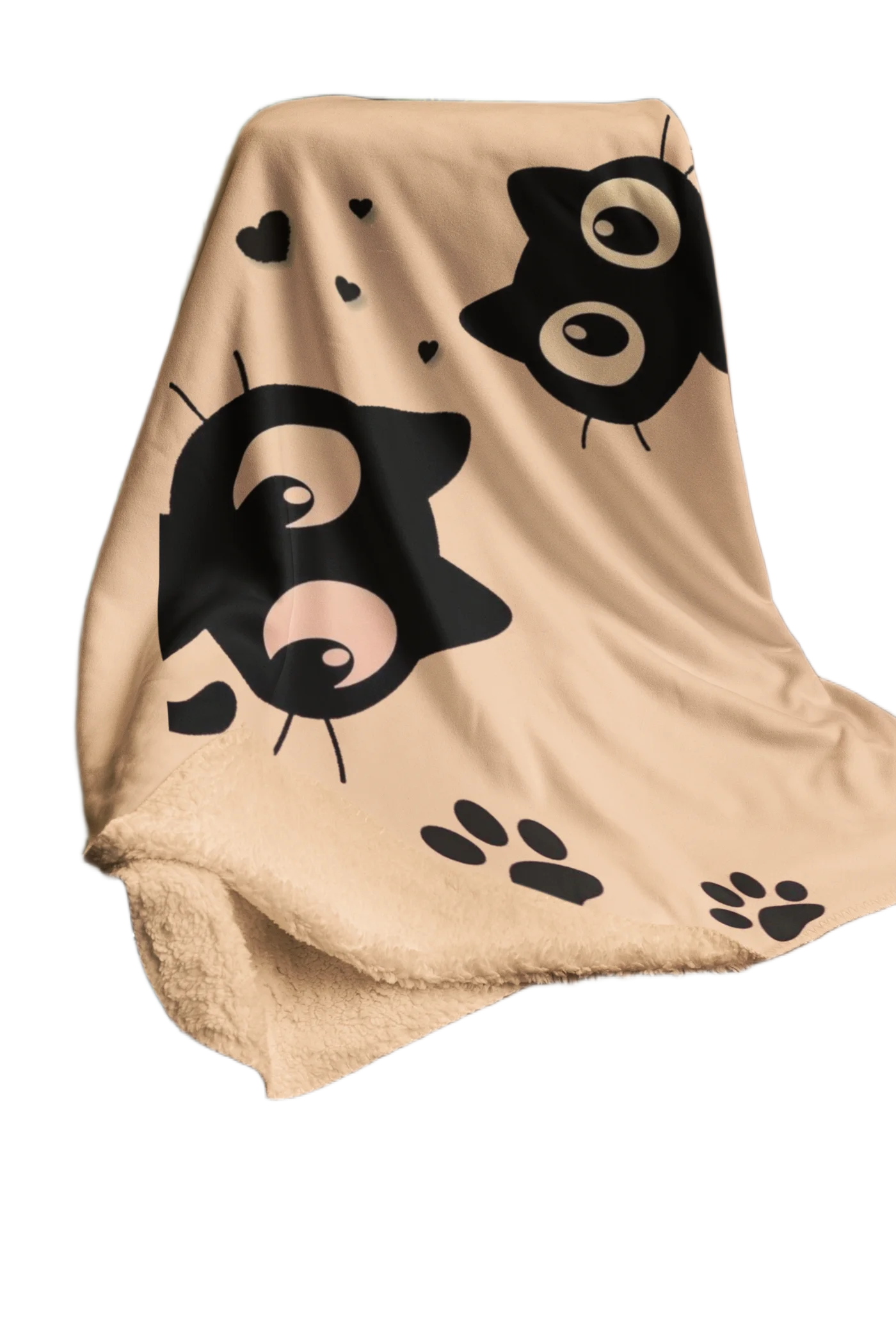 brown flannel blanket for black cat lovers